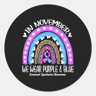 In November We Wear Purple And Blue Emanuel Syndro Classic Round Sticker