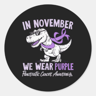 In November We Wear Purple Cure Pancreatic Cancer Classic Round Sticker