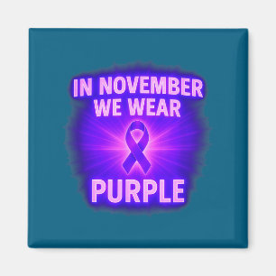 In November We Wear Purple Elepsy Awareness Month Magnet