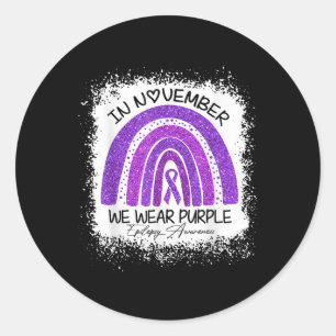 In November We Wear Purple Epilepsy Awareness Classic Round Sticker