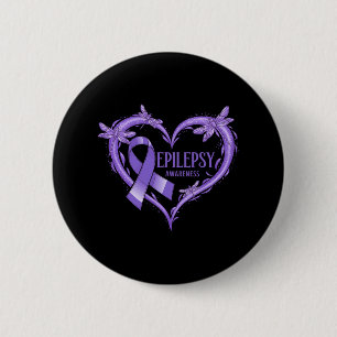 In November We Wear Purple Epilepsy Awareness Love 6 Cm Round Badge