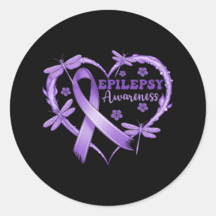In November We Wear Purple Epilepsy Awareness Love Classic Round Sticker