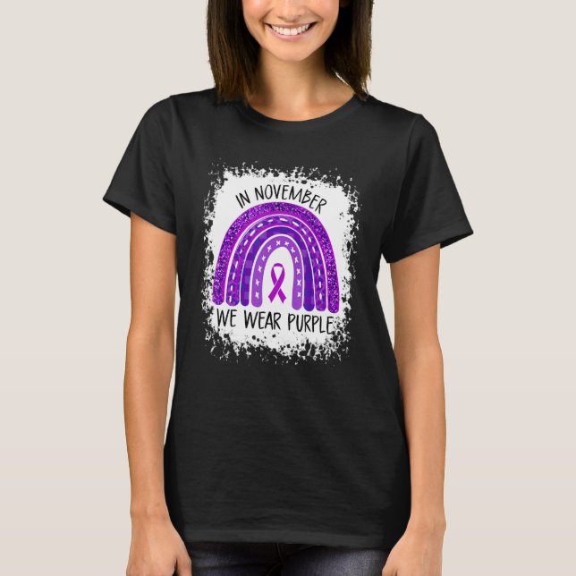 In November We Wear Purple Epilepsy Awareness Rain T-Shirt (Front)