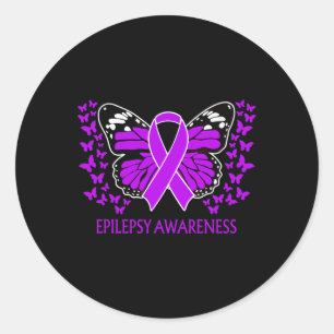 In November We Wear Purple For Epilepsy Awareness Classic Round Sticker