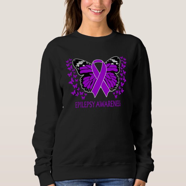 In November We Wear Purple For Epilepsy Awareness  Sweatshirt (Front)