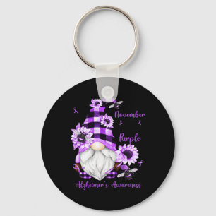 In November We Wear Purple Gnomes Alzheimer Awaren Key Ring
