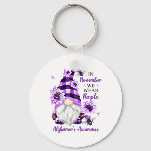 In November We Wear Purple Gnomes Heimerheimer Awa Key Ring