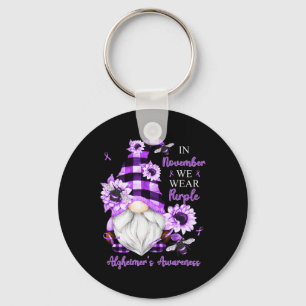 In November We Wear Purple Gnomes Heimerheimer Awa Key Ring