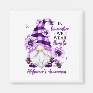 In November We Wear Purple Gnomes Heimerheimer Awa Magnet