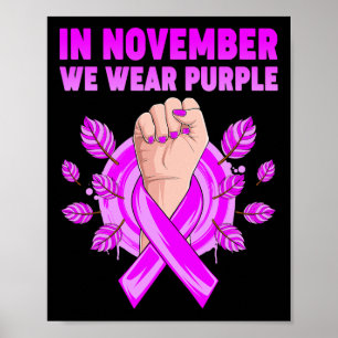 In November We Wear Purple Heimerheimer Awareness Poster