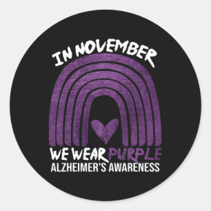 In November We Wear Purple Heimerheimer's Awarenes Classic Round Sticker