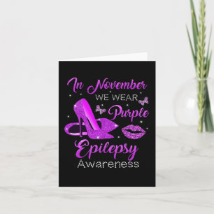 In November We Wear Purple High Heels Epilepsy Awa Card
