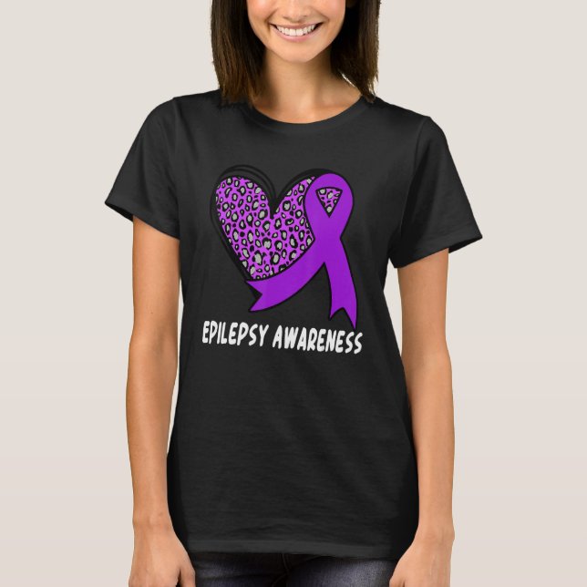 In November We Wear Purple Leopard Epilepsy Awaren T-Shirt (Front)