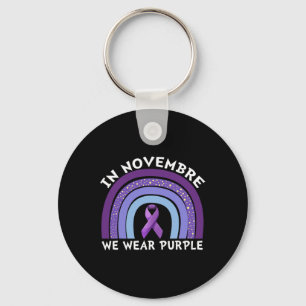 In November We Wear Purple Pancreatic Cancer Aware Key Ring