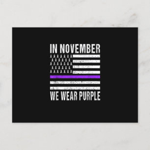 In November We Wear Purple Pancreatic Cancer Aware Postcard