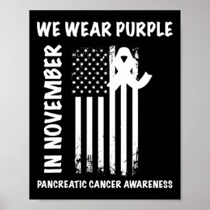 In November We Wear Purple Pancreatic Cancer Aware Poster