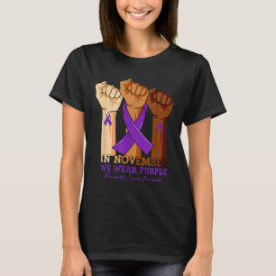 In November We Wear Purple Pancreatic Cancer Hand  T-Shirt