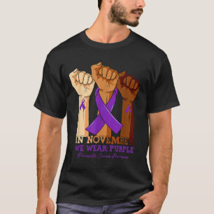 In November We Wear Purple Pancreatic Cancer Hand T-Shirt