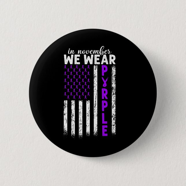 In November We Wear Purple Pancreatic Cancer Usa F 6 Cm Round Badge (Front)