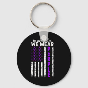 In November We Wear Purple Pancreatic Cancer Usa F Key Ring