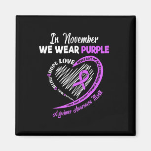 In November We Wear Purple Ribbon Heimerheimer Awa Magnet