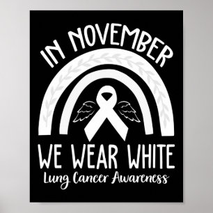 In November We Wear White Lung Cancer Awareness Lo Poster