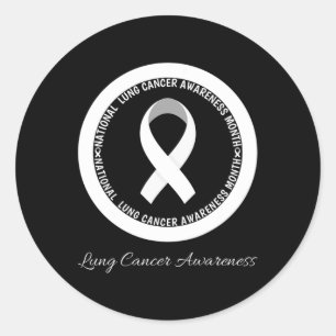 In November We Wear White Lung Cancer Awareness Mo Classic Round Sticker
