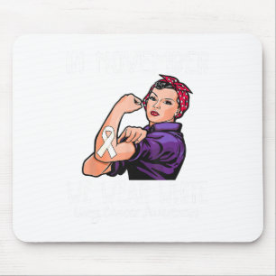In November We Wear White Lung Cancer Awareness Mouse Pad