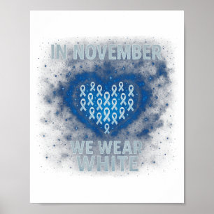 In November We Wear White Lung Cancer Awareness Ri Poster