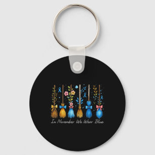 In November Wear The Blue Ribbon Diabetes Key Ring