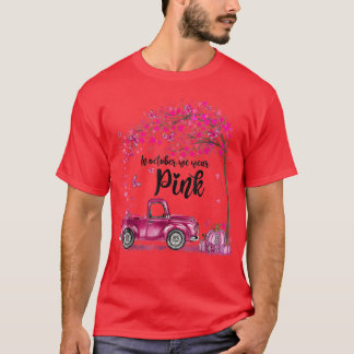 In Oct We Wear Pink Breast Cancer Awareness Pumpki T-Shirt