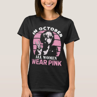 In October, all women wear pink T-Shirt