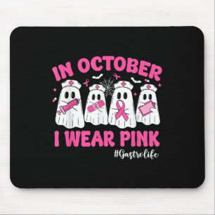In October I Wear Pink Breast Cancer Awareness Gas Mouse Pad