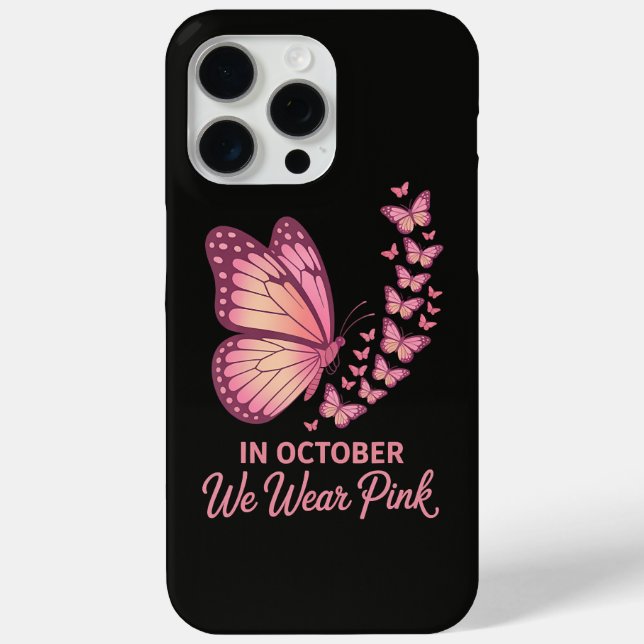 In October Pink Breast Butterfly Case-Mate iPhone Case (Back)