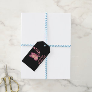 In October Pink Breast Butterfly Gift Tags