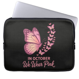 In October Pink Breast Butterfly Laptop Sleeve