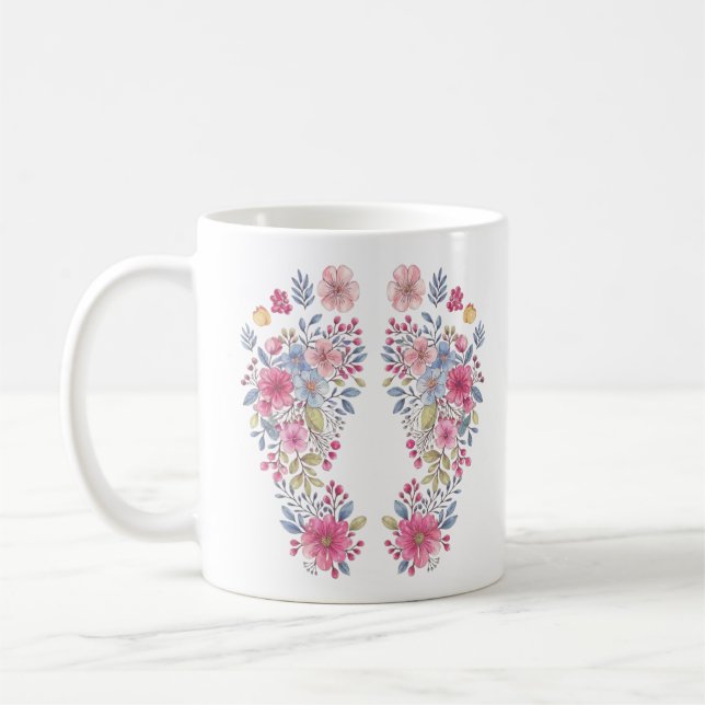 in october we weak pink design coffee mug (Left)
