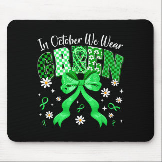 In October We Wear Green For Dwarfism Awareness Gi Mouse Pad
