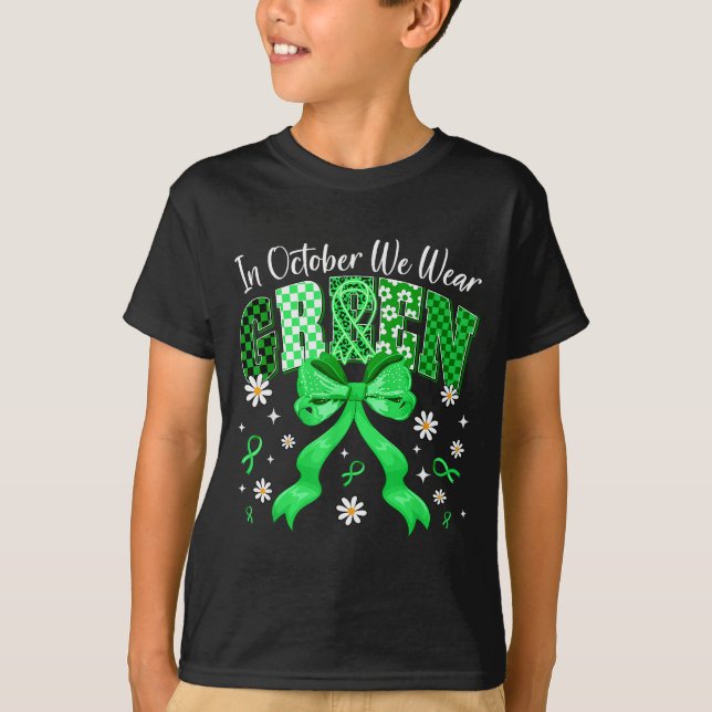 In October We Wear Green For Dwarfism Awareness Gi T-Shirt (Front)