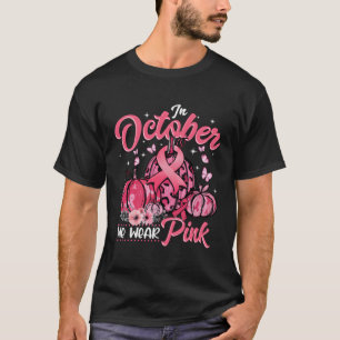 In October We Wear K Breast Cancer Pumpkin Hallowe T-Shirt