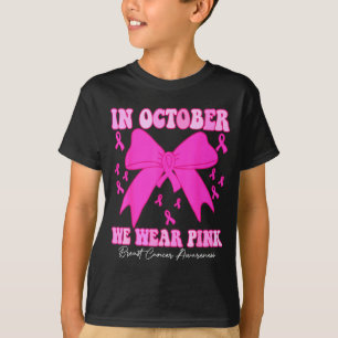 In October We Wear Nk Breast Cancer Awareness Coqu T-Shirt
