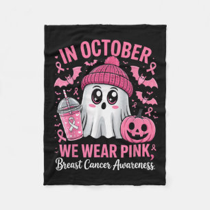 In October We Wear Nk Breast Cancer Awareness Hall Fleece Blanket
