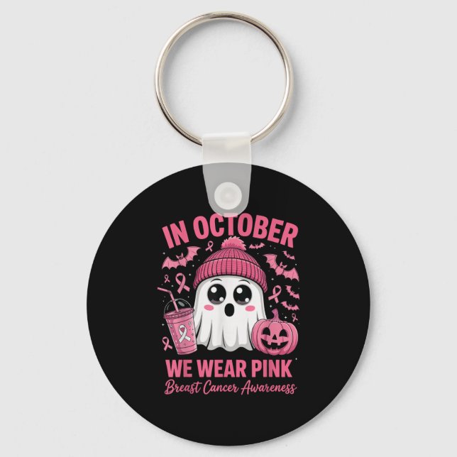 In October We Wear Nk Breast Cancer Awareness Hall Key Ring (Front)