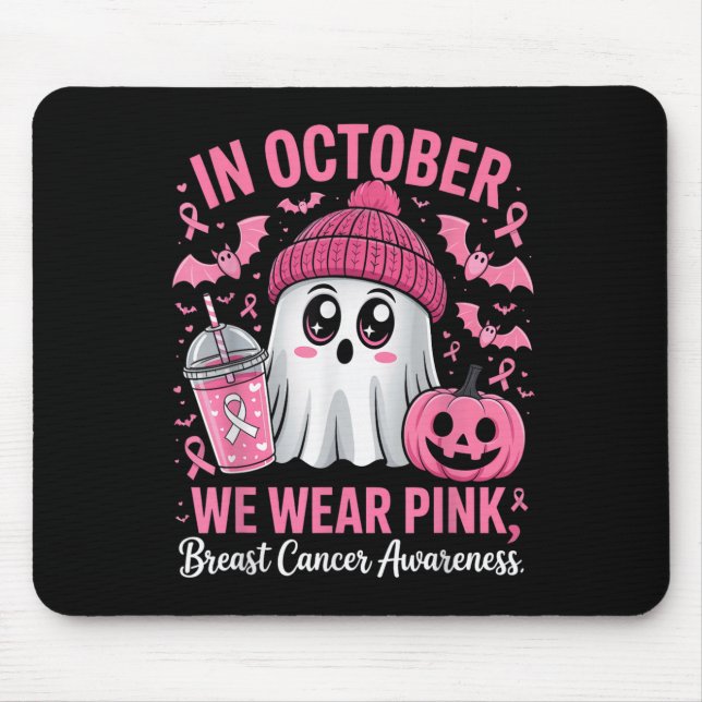In October We Wear Nk Breast Cancer Awareness Hall Mouse Pad (Front)
