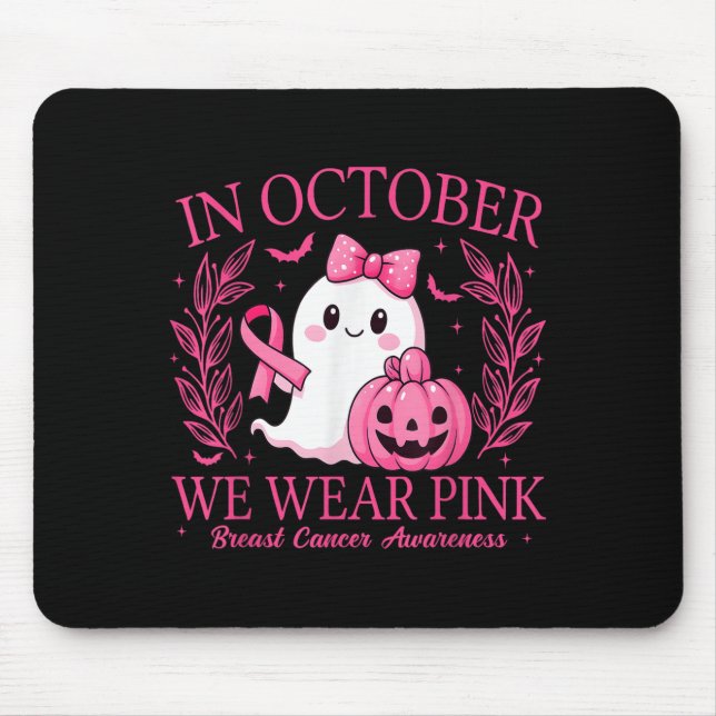 In October We Wear Nk Breast Cancer Awareness Hall Mouse Pad (Front)