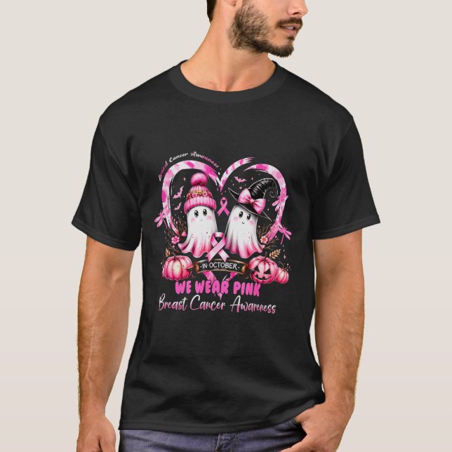 In October We Wear Nk Breast Cancer Heart Dragonfl T-Shirt (Front)