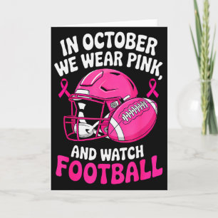 In October We Wear Nk Breast Football Cancer Aware Card