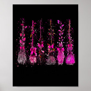 In October We Wear Nk Broom Witch Breast Cancer Ha Poster