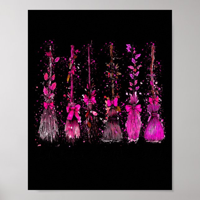 In October We Wear Nk Broom Witch Breast Cancer Ha Poster (Front)