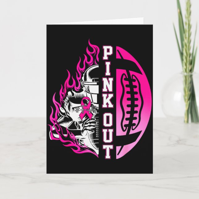 In October We Wear Nk Football Breast Cancer Aware Card (Front)